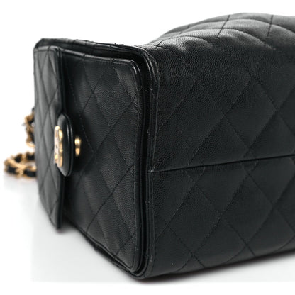 Caviar Quilted Small Chanel 25 Handbag Black