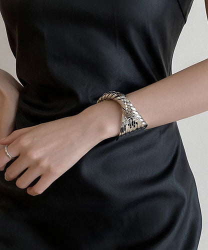 Boho Silk Metal Cross Open Cuff