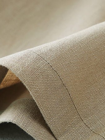 Casual A-Line Plain Mid-Length Linen Skirt