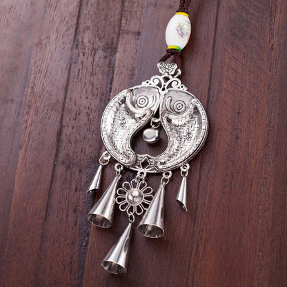 Women Vintage Floral Silver Fashion Long Necklace