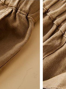 100% Linen Solid Color Versatile Art Casual Pants