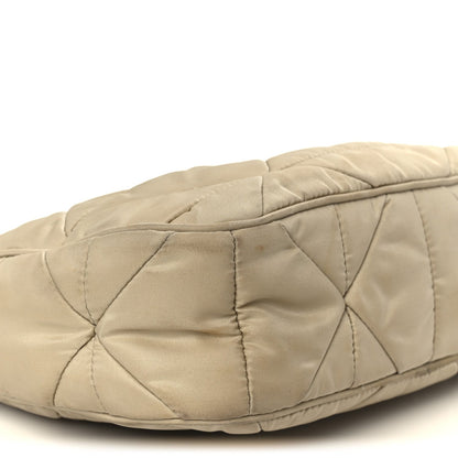 Re-Nylon Triangle Quilted Padded Patchwork System Shoulder Bag Deserto