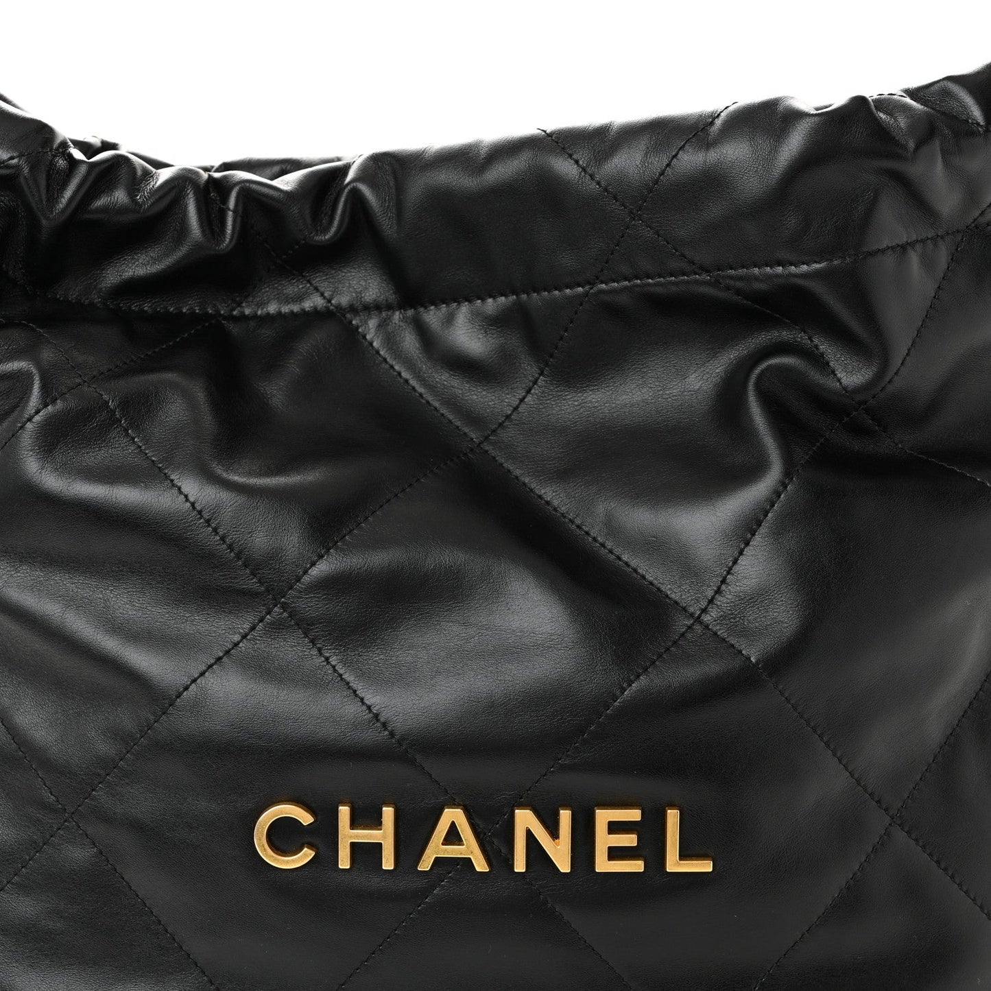 Shiny Calfskin Quilted Small Chanel 22 Black
