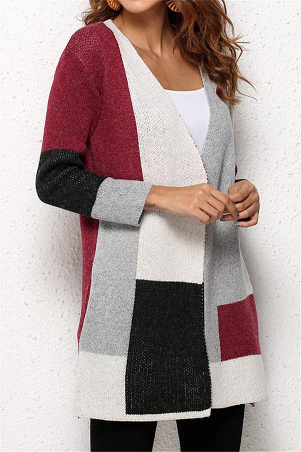 Knit Multi color Long Sleeve Cardigan