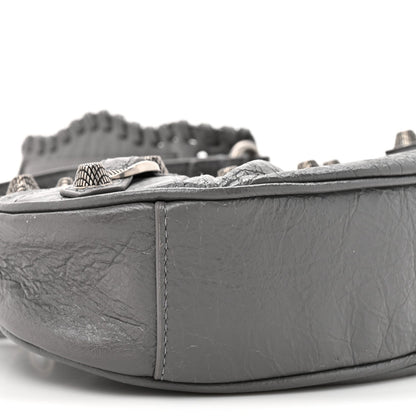 Agneau Arena Le Cagole Shoulder Bag XS Dark Grey