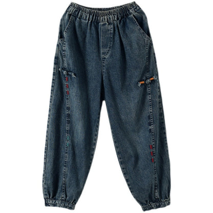 Women  Cotton Denim Casual Loose Jeans