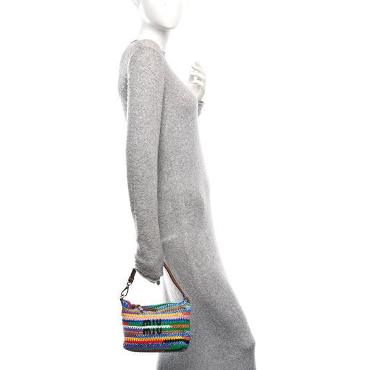 Fabric Crochet Pouch Multicolor