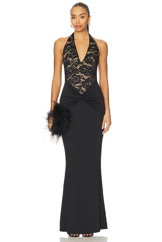 Sexy Lace Halter Slim Fit Stitching Dress