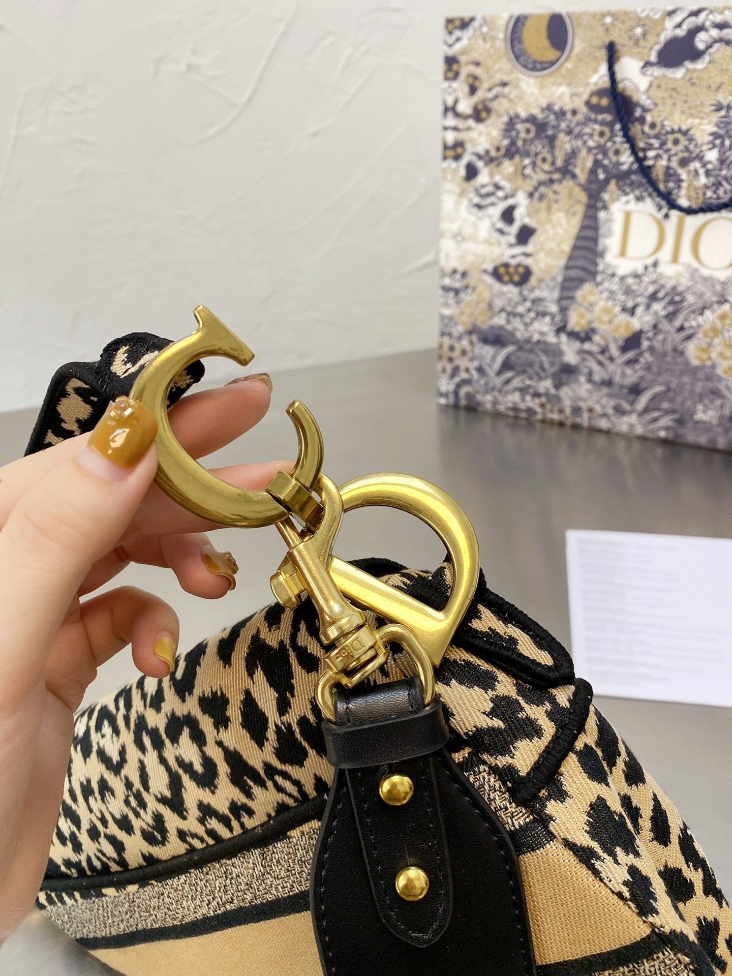 DIOR Saddle bag in beige cotton