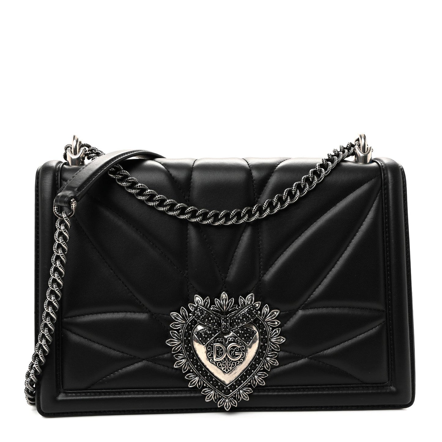 Calfskin Large Devotion Crossbody Bag Black