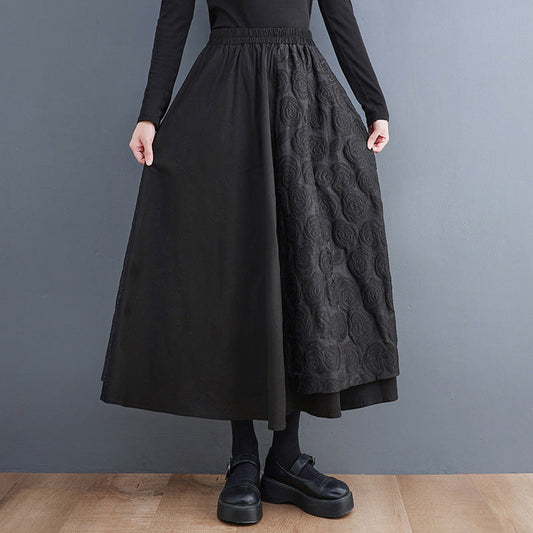 Loose Plus Size Stitching Design Skirt
