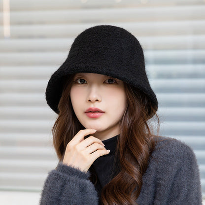 Women Winter Solid Korean Style Wool Hat