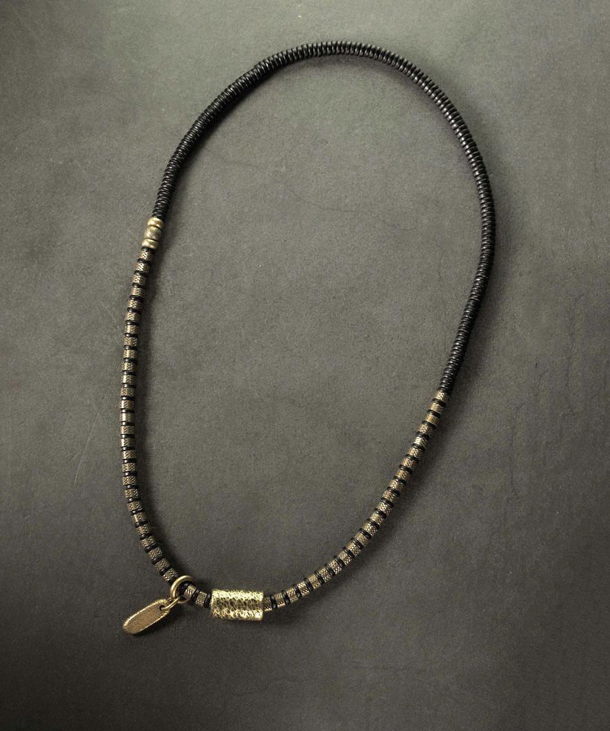 Boutique Colorblock Ancient Gold Copper Beads And Sandalwood Charm Bracelet