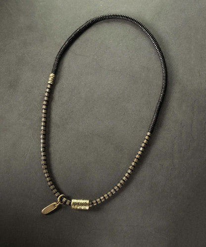 Boutique Colorblock Ancient Gold Copper Beads And Sandalwood Charm Bracelet
