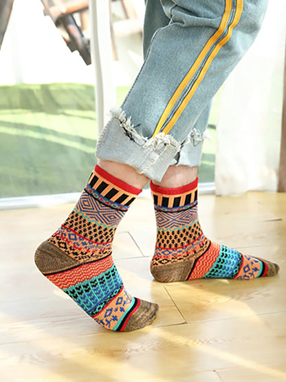 Female Knitted Casual Vintage Thick Warm Socks