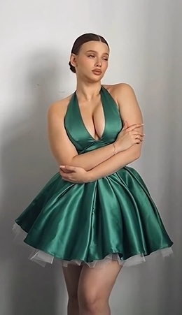 Sexy Halter Low-Cut Sleeveless Pettiskirt