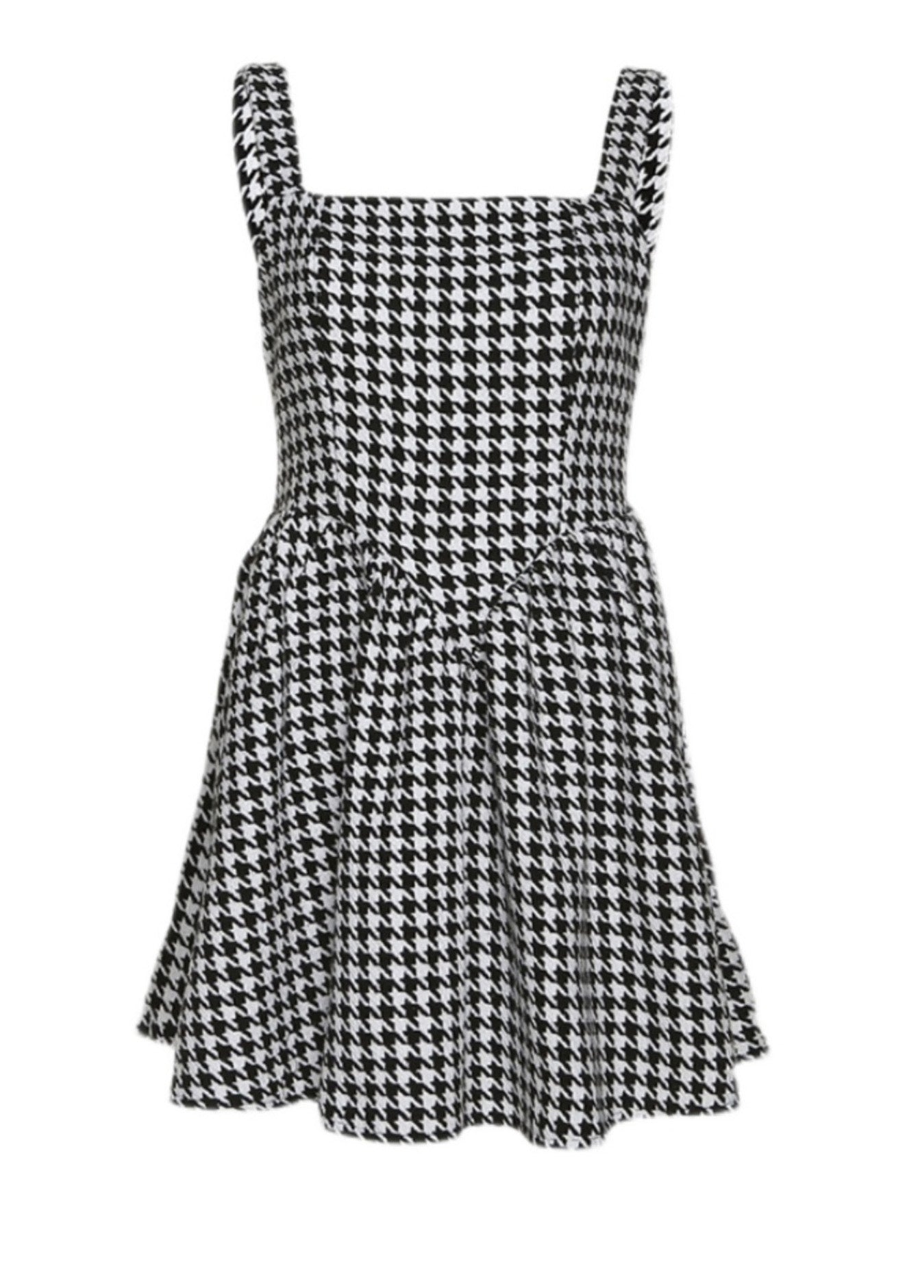 Fashion Black Plaid Cotton Spaghetti Strap Dress Dress Summer