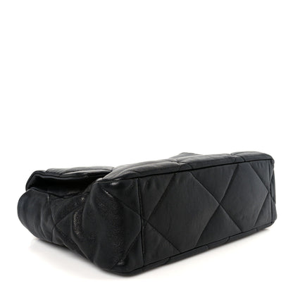 Goatskin Quilted Large Chanel 19 Flap Black