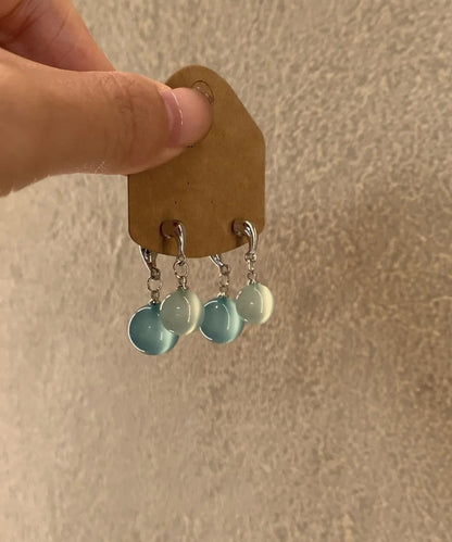 DIY Light Blue Sterling Silver Ball Drop Earrings