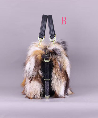 Fashionable Versatile Fuzzy Fur Fluffy Tote Handbag