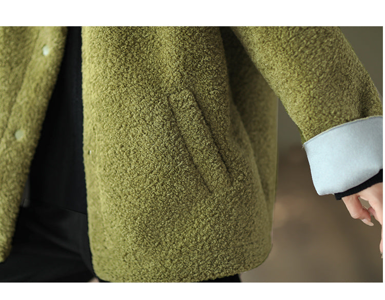 Retro Fashion Soft Lamb Wool Coat