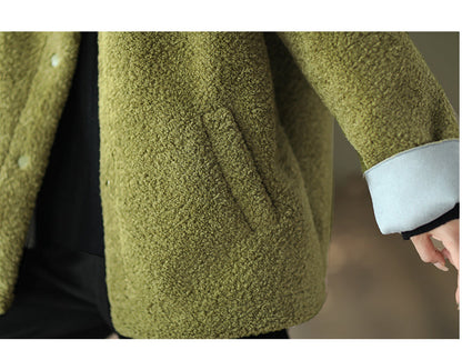 Retro Fashion Soft Lamb Wool Coat
