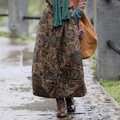 Vintage Printed Quilted Skirt