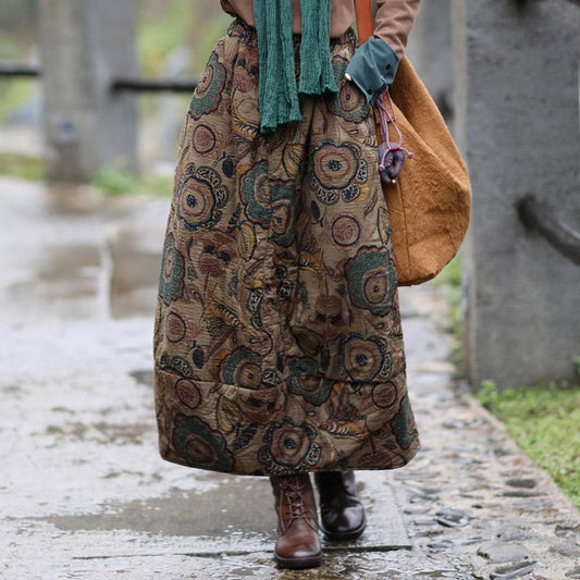 Vintage Printed Quilted Skirt