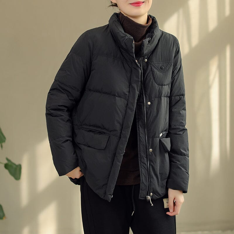 Women Fashion Casual Solid Winter Down Coat