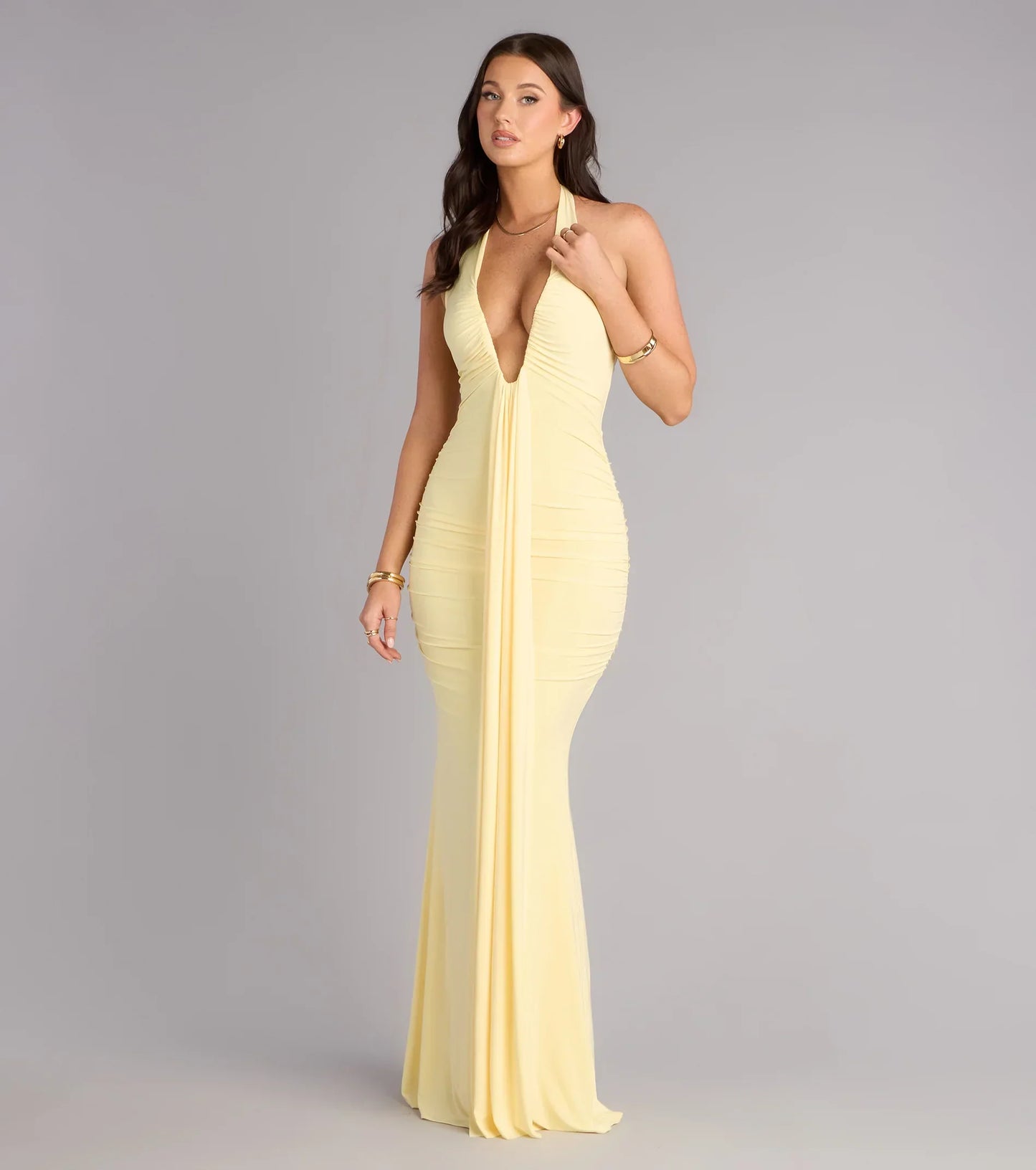 Allyssa Halter Sash Mermaid Formal Dress