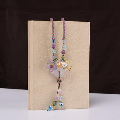 Women Amethyst Handmade Woven Vintage Pendant Necklace