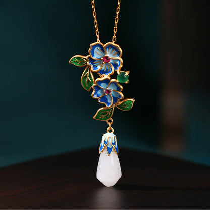 Enamel Painted Literary Vintage Necklace