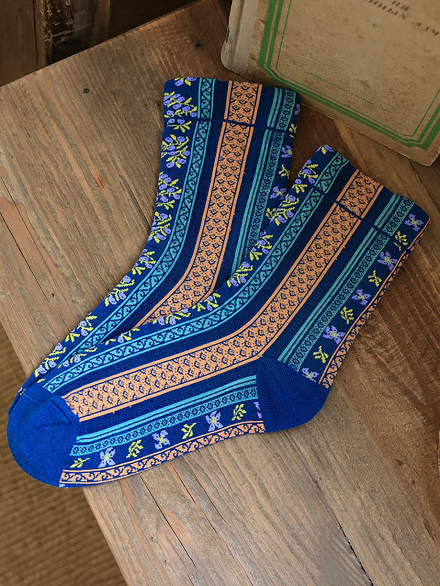 5 Pairs Women Vintage Floral Socks