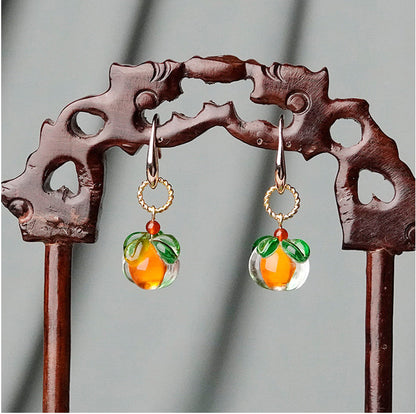 Literary Glazed Persimmon Earrings