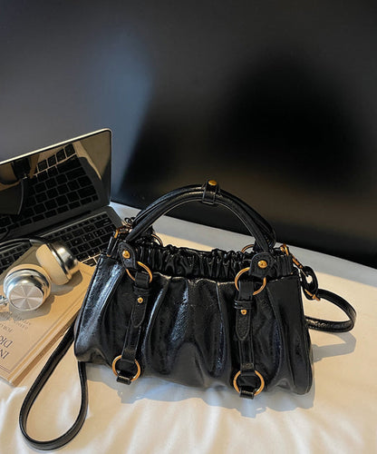 2025 New Pleated Coffee Versatile Faux Leather Tote Bag