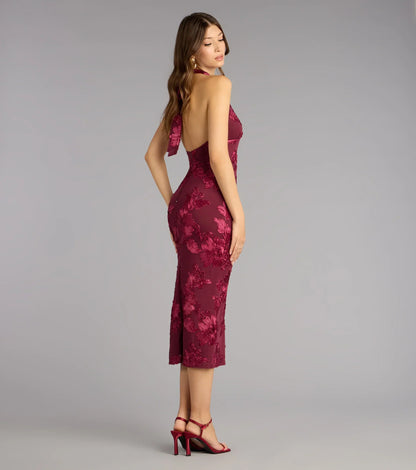 Midnight Garden Floral Midi Dress