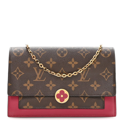 Monogram Flore Chain Wallet Fuchsia