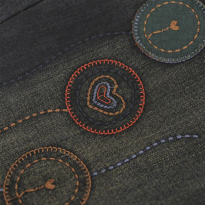 Winter Retro Thick Cotton Embroidery Harem Cotton Jeans