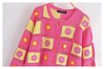 New Flower Crochet sweater cardigan jacket  7250