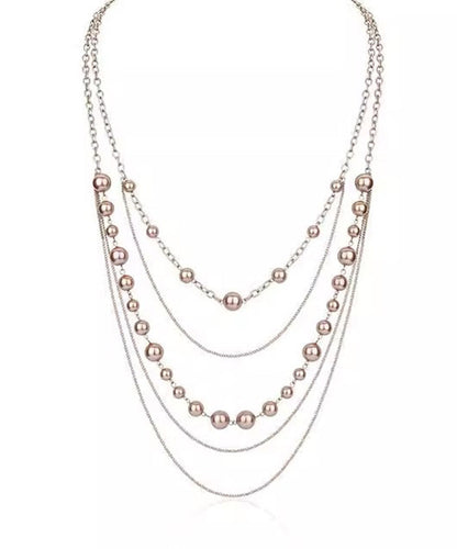 Original Gold Alloy Double-Layer Pearl Lariat Necklace