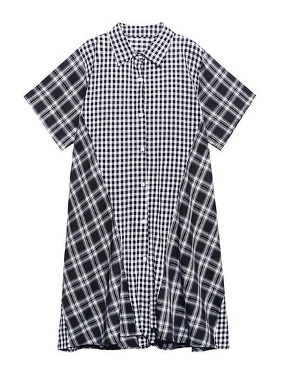 Elegant Plaid Patchwork Cotton Summer Maxi Dresses