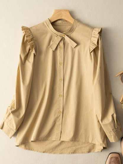Natural Fabric Loose And Casual Shirt With Vintage Fungus Design
