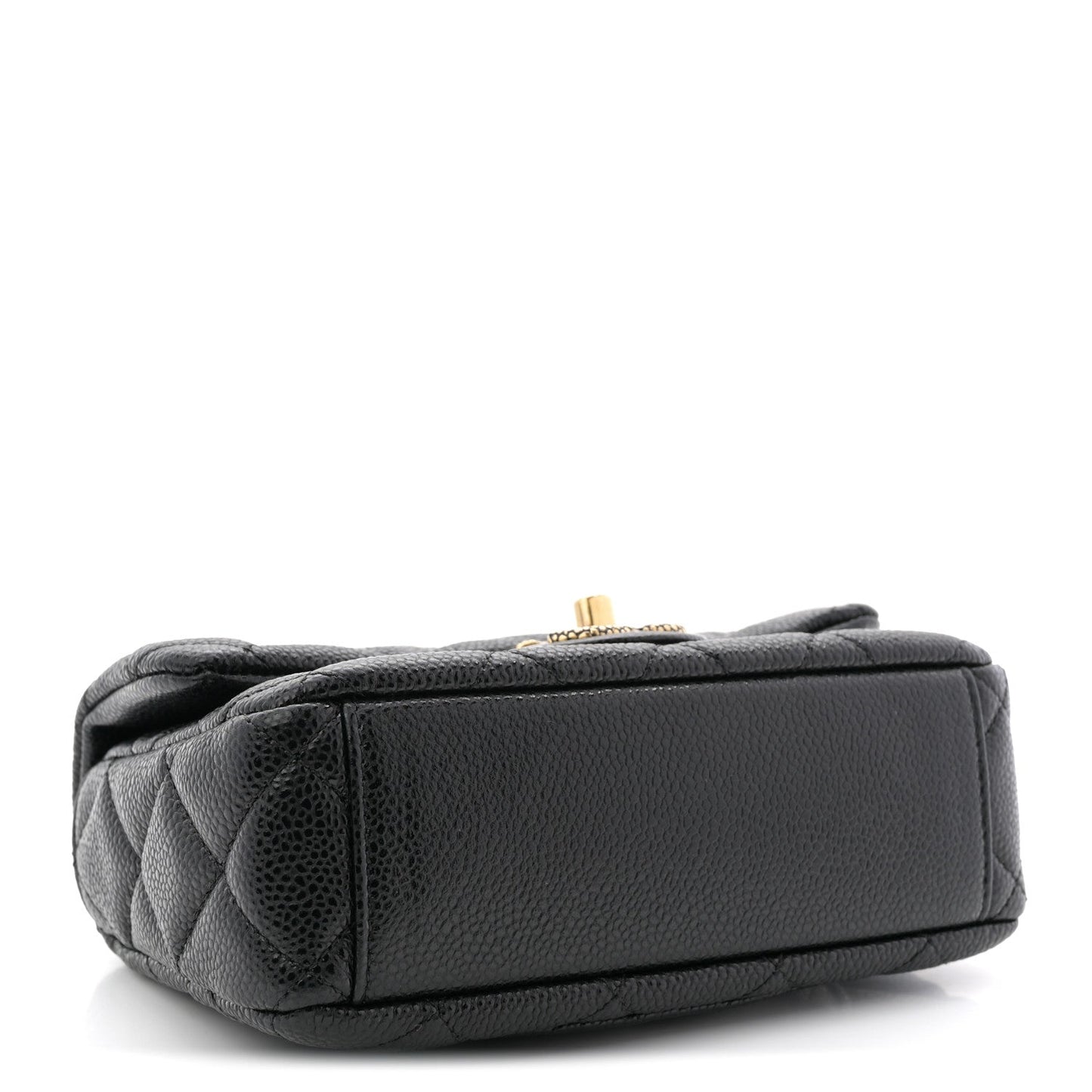 Grained Lambskin Quilted Mini Flap Black