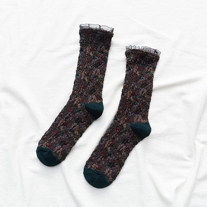 Women Cotton Lolita Style 5 Pairs Socks