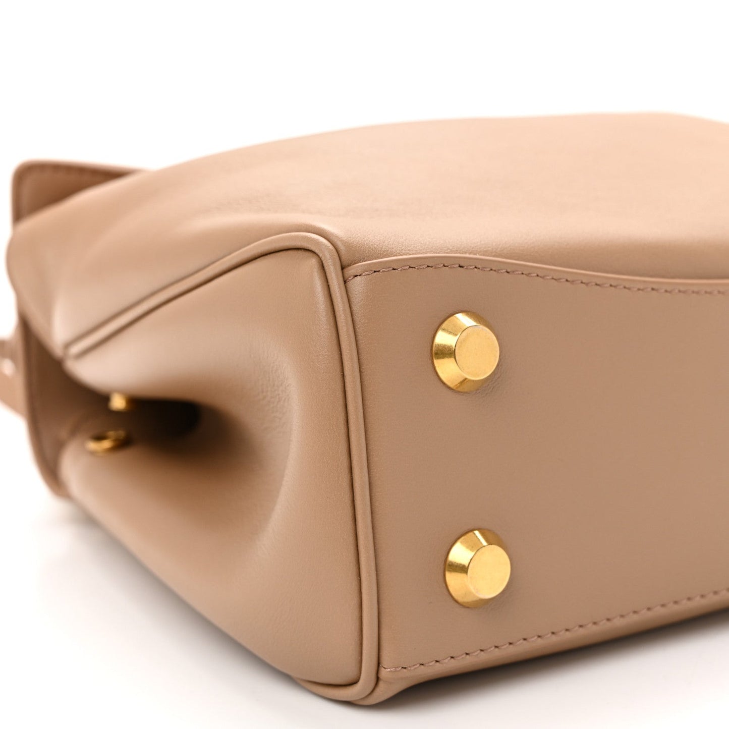 Natural Smooth Calfskin Mini Rodeo Top Handle Handbag Latte
