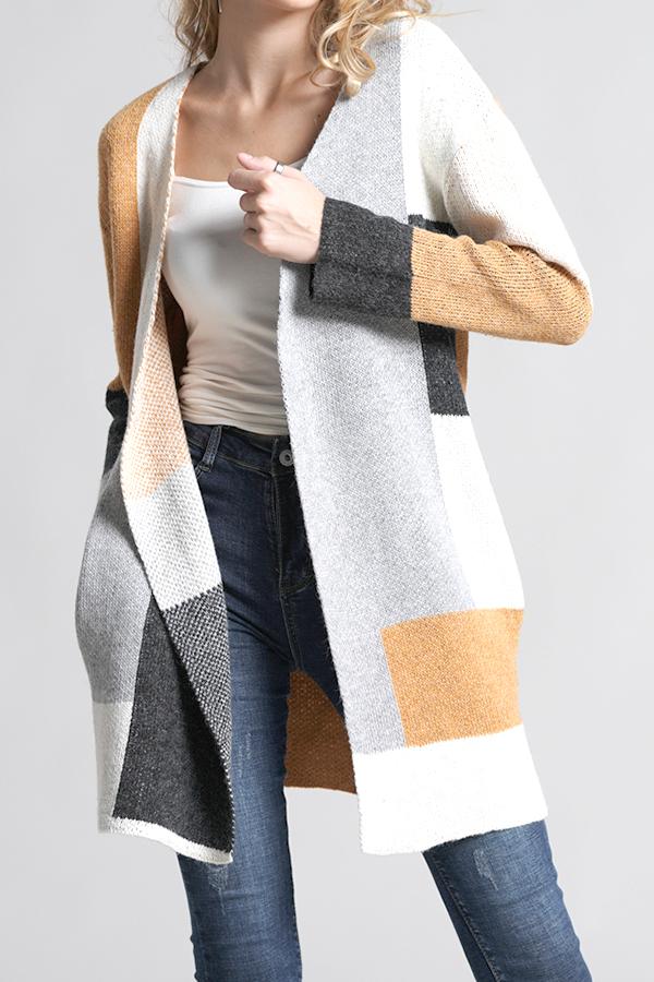 Knit Multi color Long Sleeve Cardigan