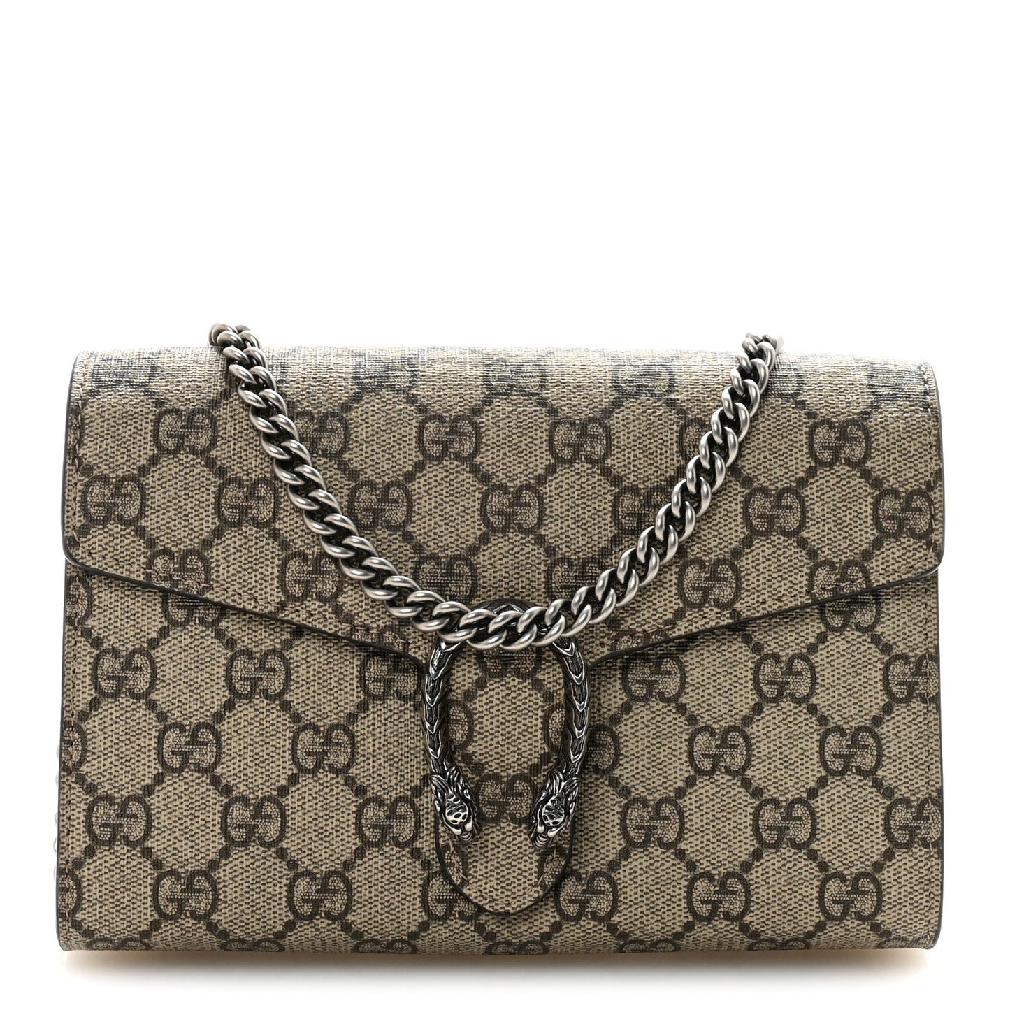 GG Supreme Monogram Mini Dionysus Chain Wallet Beige Taupe