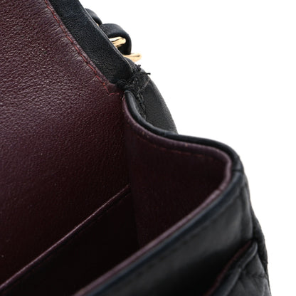 Lambskin Quilted Medium Double Flap Black
