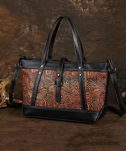 Women Brown Embossed Faux Leather Tote Bag