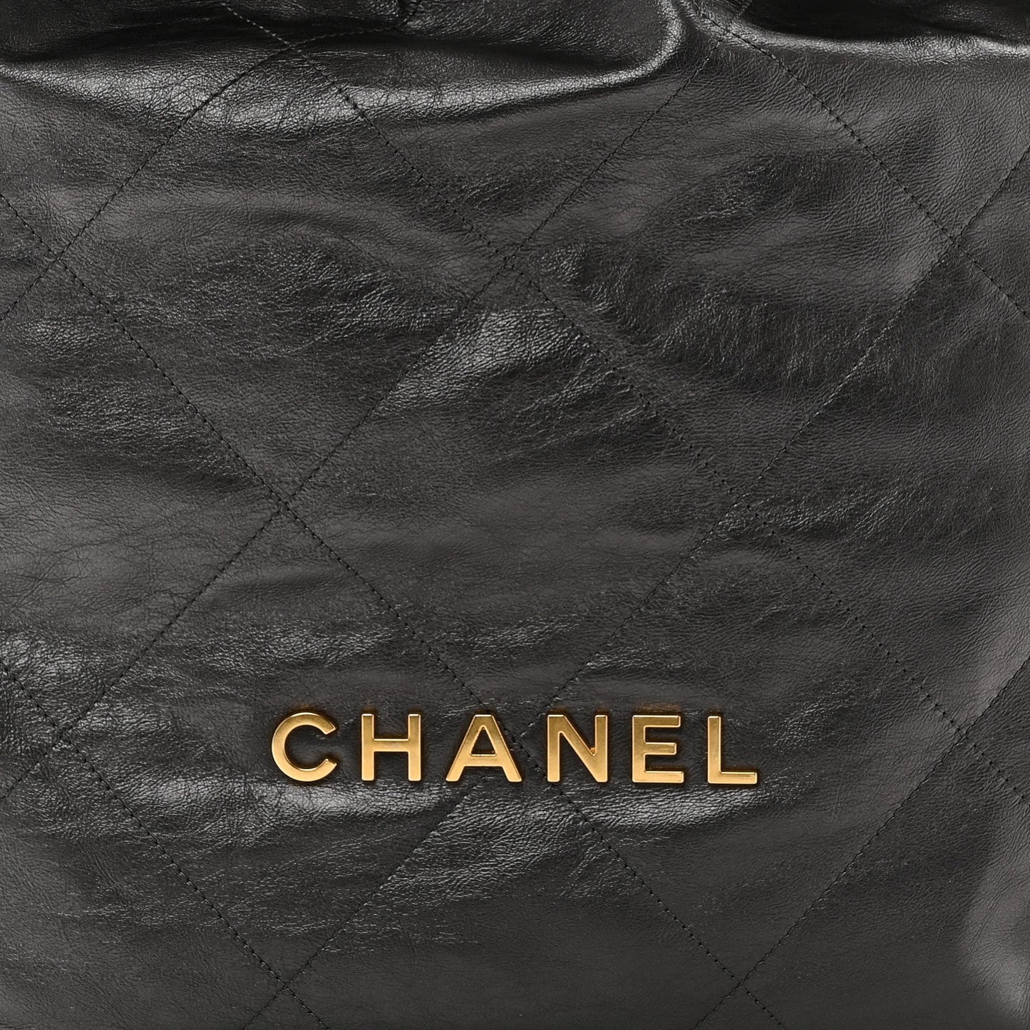 Shiny Calfskin Quilted Chanel 22 Backpack Grey